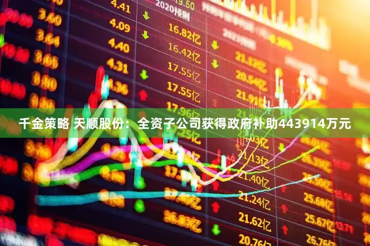 千金策略 天顺股份：全资子公司获得政府补助443914万元